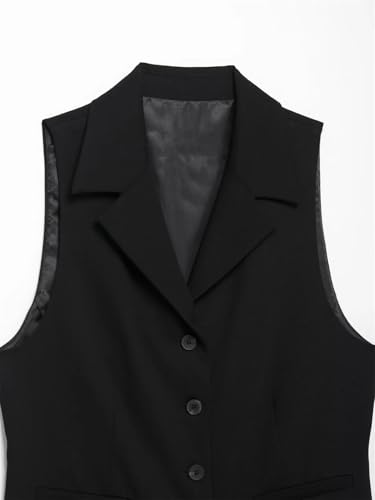 Conjunto de chaleco y falda ajustados para mujer, minifalda plisada con cremallera, Falda negra, 3XS