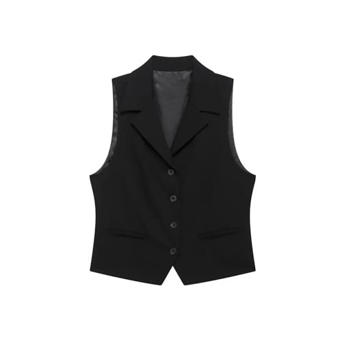 Conjunto de chaleco y falda ajustados para mujer, minifalda plisada con cremallera, Falda negra, 3XS