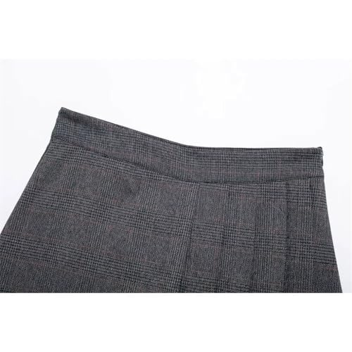 Falda plisada de cintura alta para mujer, estilo casual, simple, básica, Gris9, S