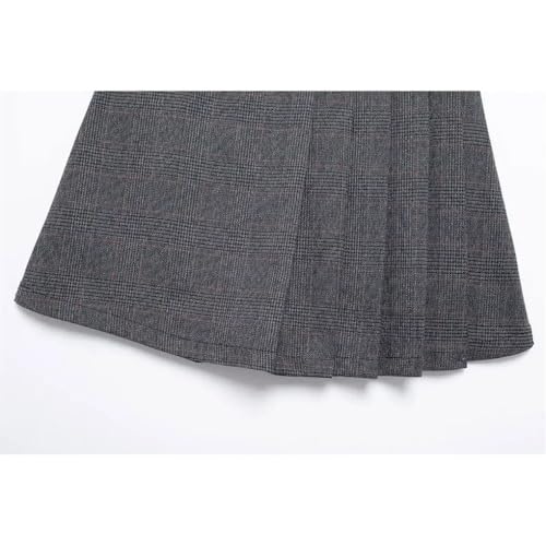 Falda plisada de cintura alta para mujer, estilo casual, simple, básica, Gris9, S